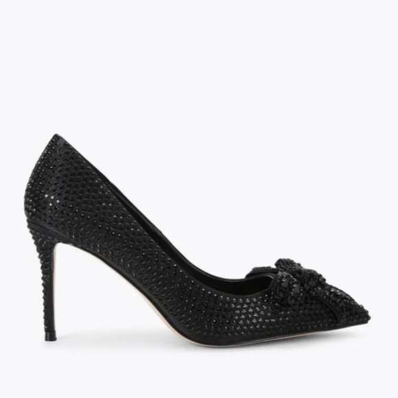 Size 6.5 Kurt Geiger Black Belgravia Crystal Bow Heels - Picture 4 of 13